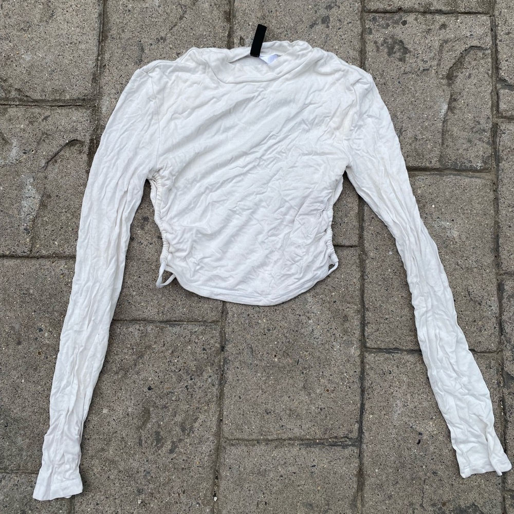 White backless long sleeve